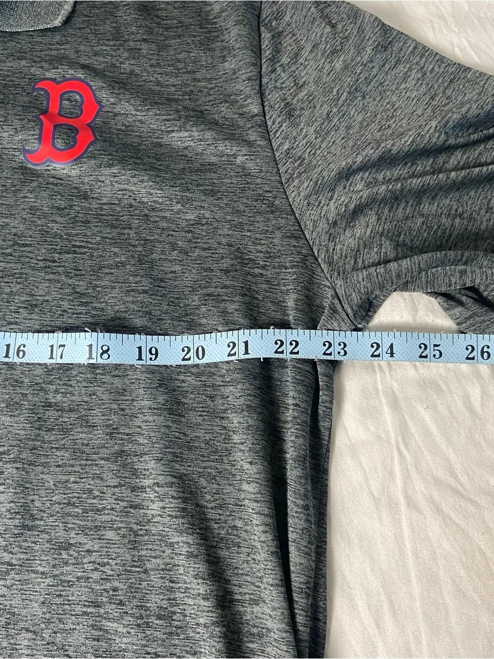 Majestic Heather Gray Polo with Red 'B' Logo